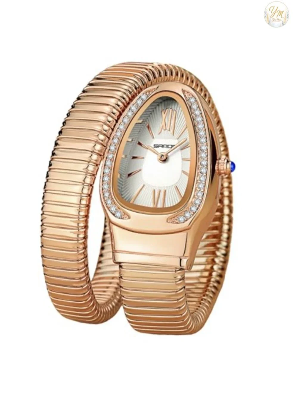 Elegant Snake Bracelet Watch for Women, Wrap Around Quartz Bangle Wristwatch